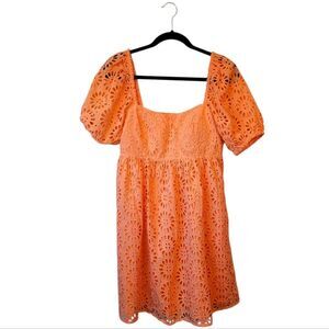 Lily Pulitzer Neon Orange Floral Eyelet Kay Dress Women's Size 4